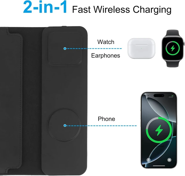 Alt view image 2 of 7 - Laptop Sleeve Bag with Stand and Wireless Charger for MacBook Air 13.6 inch/Pro 14 MacBook Pro/Air/Neo 13 Bag for 14 inch Laptops with Wireless Charging 3 in 1
