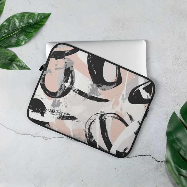 Alt view image 4 of 4 - Modern Printed Laptop Sleeve with Graphic Design Laptop Bag Graphic Laptop Sleeve