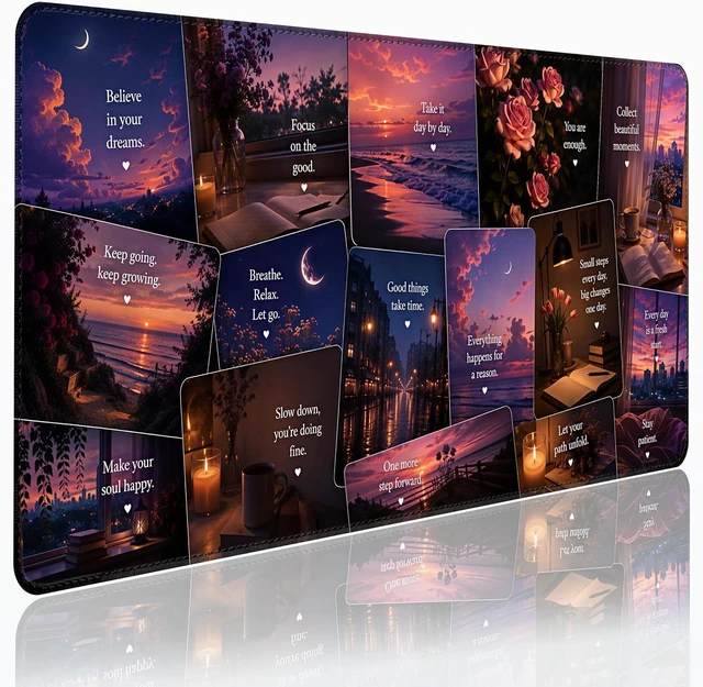 Main image of Large Gaming Mouse Pad Extended Desk Mat 35.4 x 15.7 Inspirational Quotes
