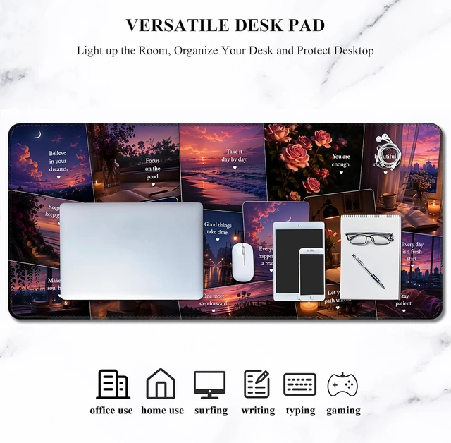 Alt view image 5 of 7 - Large Gaming Mouse Pad Extended Desk Mat 35.4 x 15.7 Inspirational Quotes