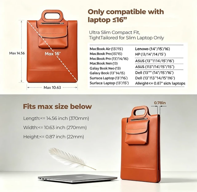 Alt view image 5 of 7 - Wireless Charging Laptop Bag for 16-Inch Laptops Foldable Desk Mat Brown