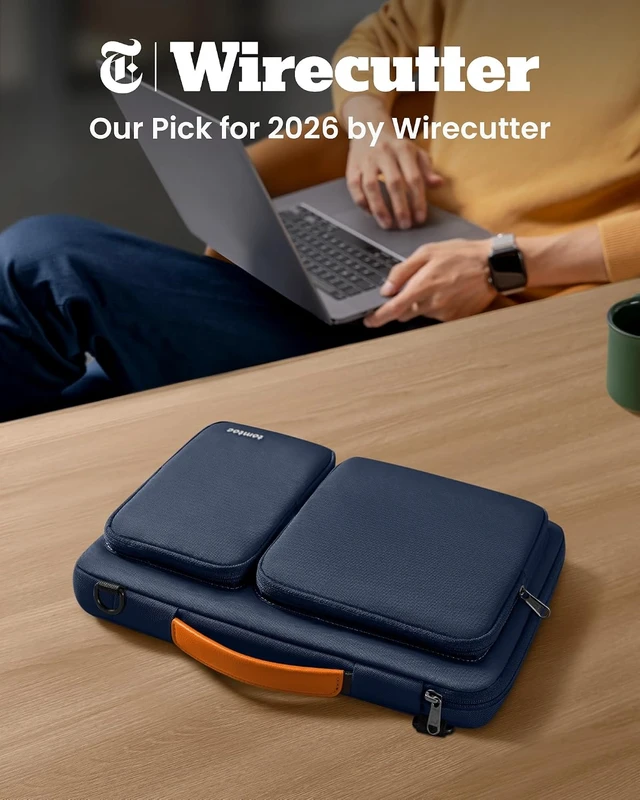 Alt view image 3 of 7 - 360 Protective Laptop Shoulder Bag for 13 Inch 2026 MacBook Air M5/A3449 M4/A3240 M3/A3113 2024-2019 MacBook Neo A18 Pro 13-in Surface Pro 11th AI/10 Water-Resistant Accessory Case