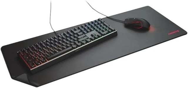 Alt view image 4 of 7 - MP 2000 Premium Mouse Pad in XXL (31.50 x 13.78 x 0.20) Smooth Fabric Surface for Precision Sewn Edges Non-Slip Bottom Rollable Comfortable Black