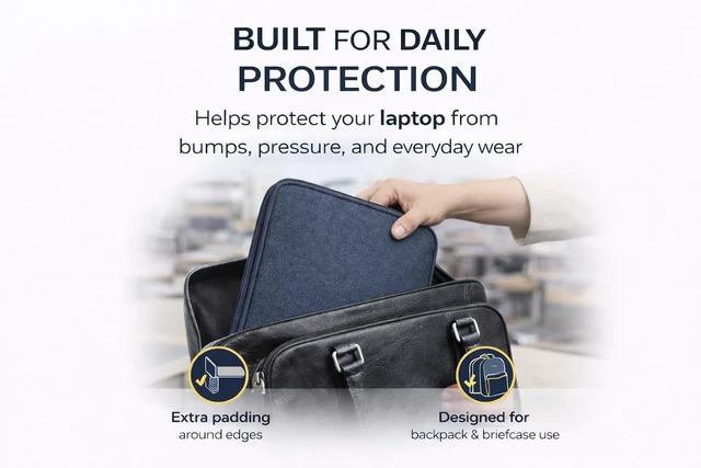 Alt view image 2 of 6 - Huxton Laptop Sleeve - 15.6 inches - Blue - WUXS115-3203759