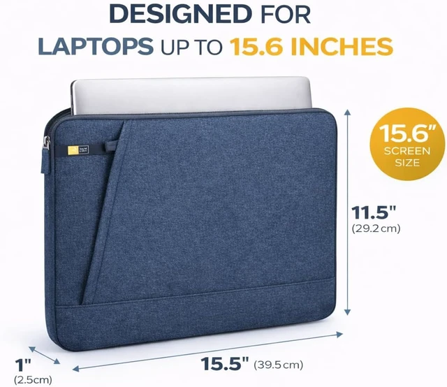 Alt view image 4 of 6 - Huxton Laptop Sleeve - 15.6 inches - Blue - WUXS115-3203759