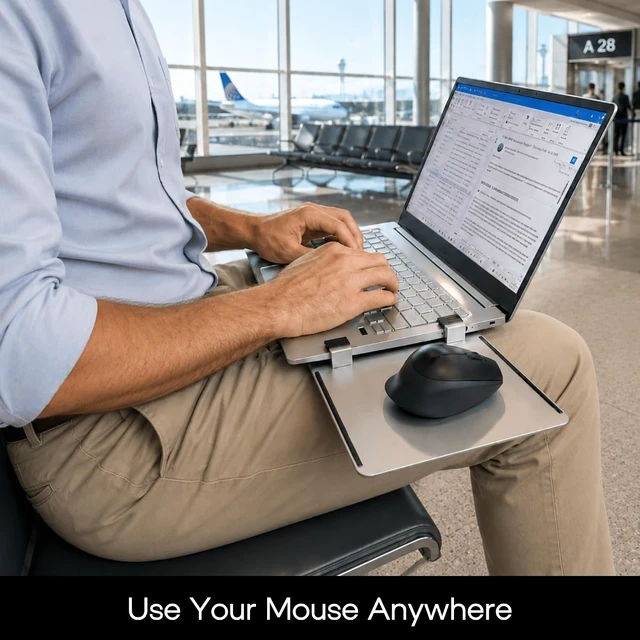 Alt view image 5 of 6 - Laptop Mouse Platform Rigid Aluminum Mouse Pad Fits Most Laptops