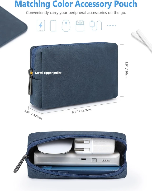 Alt view image 5 of 7 - 15 Inch Laptop Sleeve Case Bag for MacBook Air 15 M5 Navy Blue