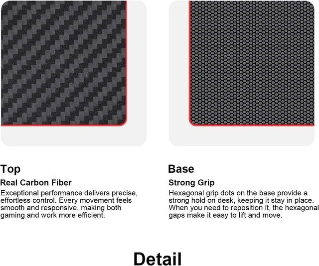 Alt view image 5 of 7 - Real Carbon Fiber Desk Pad Mouse Pad for Gaming&Work 900x400mm Large Size
