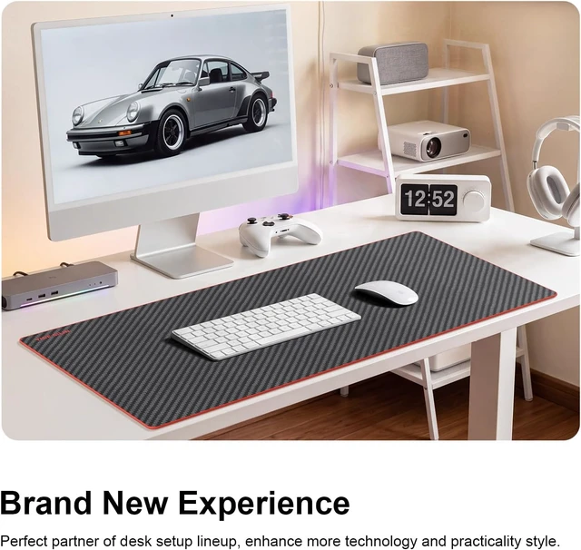 Alt view image 7 of 7 - Real Carbon Fiber Desk Pad Mouse Pad for Gaming&Work 900x400mm Large Size
