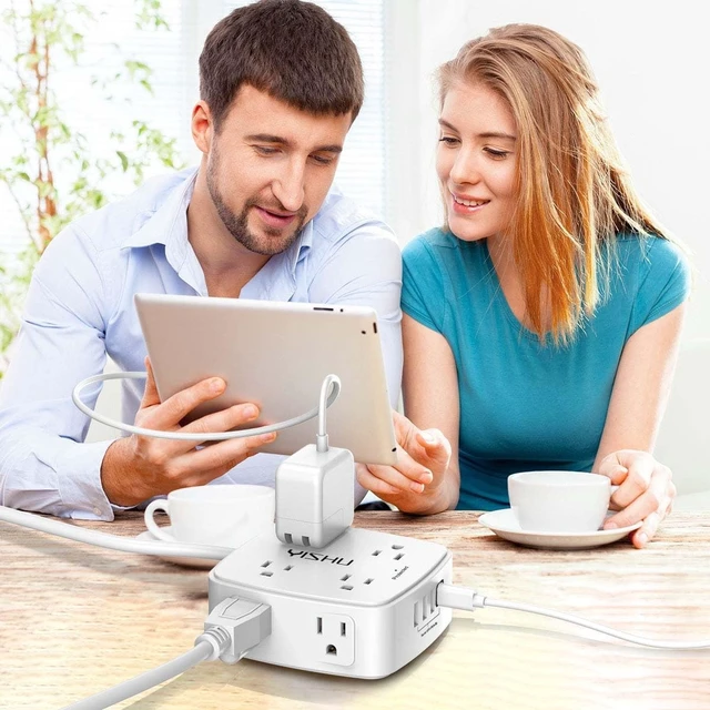 Alt view image 4 of 7 - 6Ft Surge Protector Power Strip with 8 Widely Outlets & 4 USB Ports
