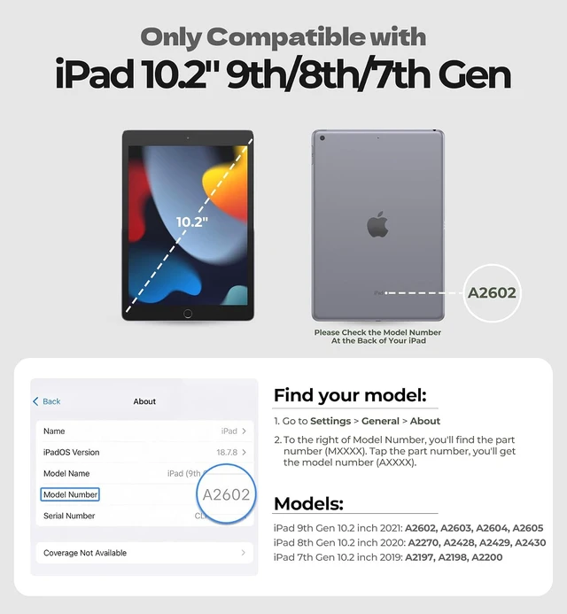 Alt view image 2 of 7 - Case for iPad 9th/8th/7th Generation 10.2 Rugged Extra-Wide Stand