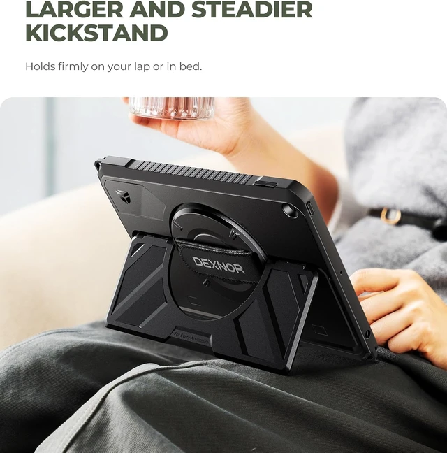 Alt view image 4 of 7 - Case for iPad 9th/8th/7th Generation 10.2 Rugged Extra-Wide Stand