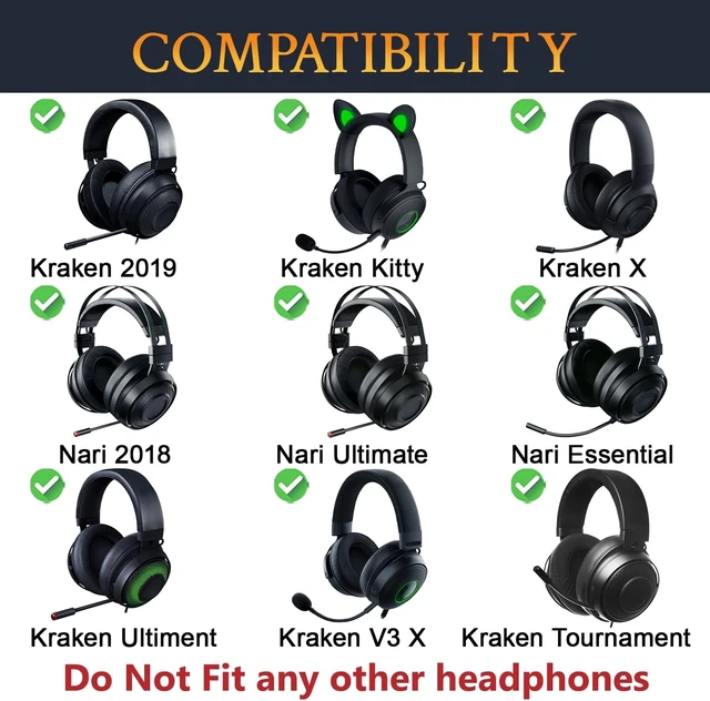 Alt view image 2 of 7 - Cooling Earpads for Razer Kraken 2019/Nari - Black