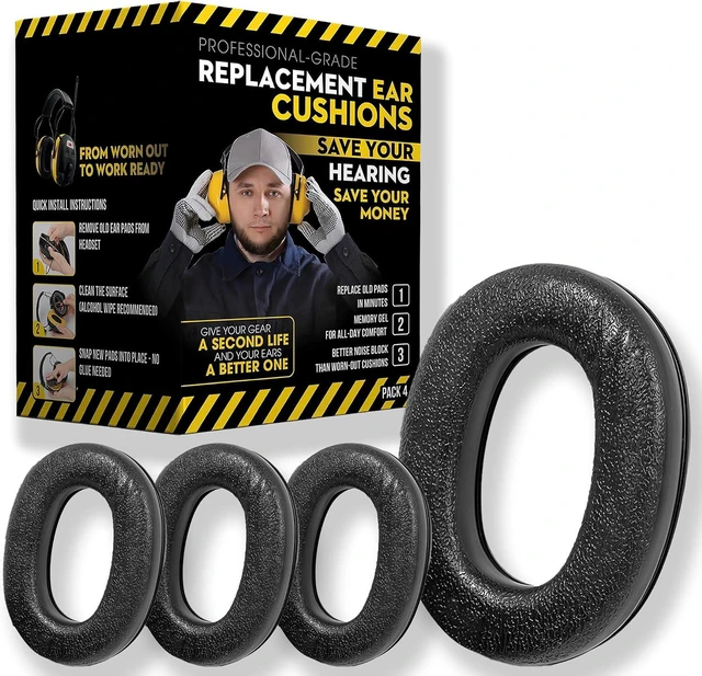 Main image of for 3M WorkTunes Replacement Ear Pads Headphones Connect Hearing Protection with Noise Cancelling Radio Ear Muffs AM/FM Bluetooth Headset Protective Earmuffs Shooting Ear Protection Mowing (Pack 4)