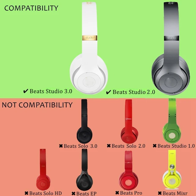 Alt view image 2 of 7 - Replacement Ear Pads Cushions Compatible with Studio 3.0/2.0 Headphone Ear Covers with High Density Memory Foam Soft Leather Adaptive Noise Cancelling Headphones Replacement Earpads