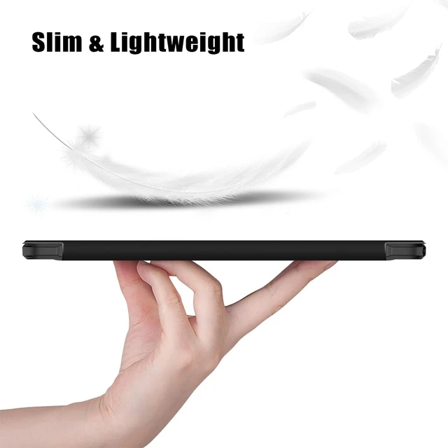 Alt view image 7 of 7 - Hybrid Slim Case for Galaxy Tab A11+ Plus/A9+ Plus 11 Inch Shockproof Clear Back Cover with Auto Wake/Sleep Black