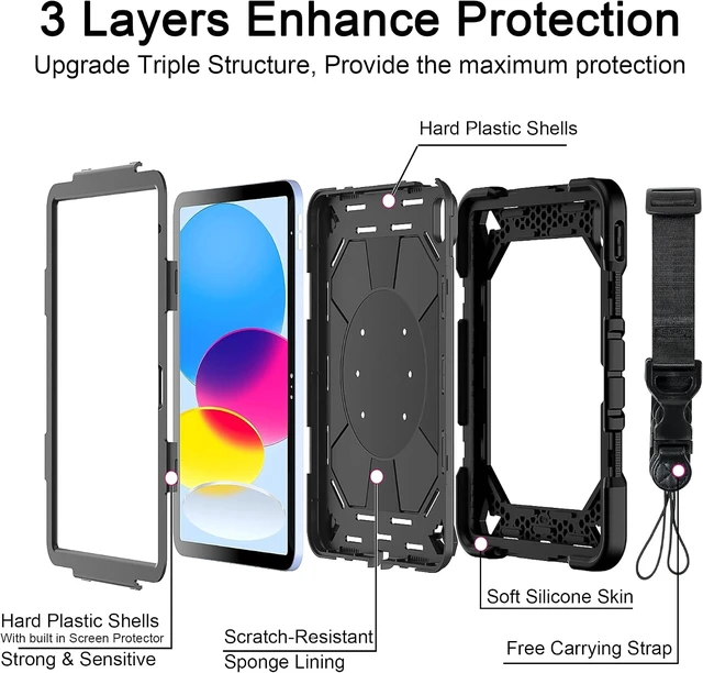 Alt view image 3 of 7 - Full-Coverage Case for iPad (A16) 11th Gen 2025 11 / 10th Gen 2022 10.9