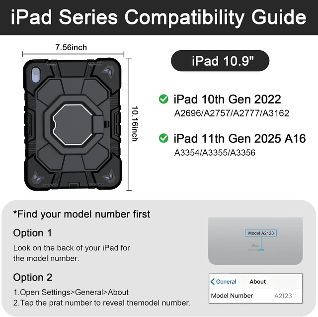 Alt view image 2 of 7 - Full-Coverage Case for iPad (A16) 11th Gen 2025 11 / 10th Gen 2022 10.9