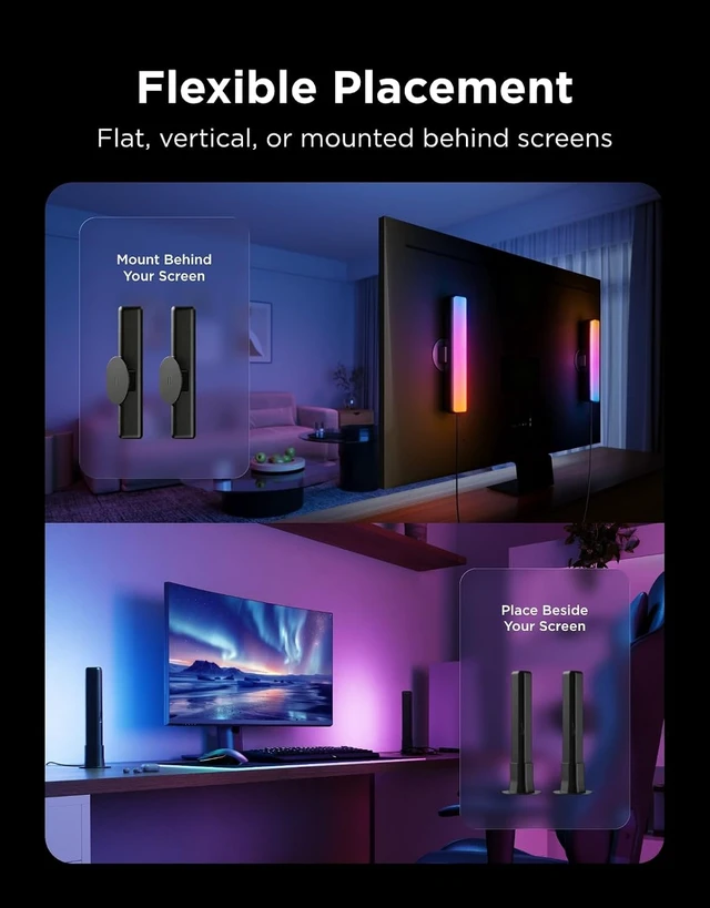 Alt view image 6 of 7 - Smart Light Bar RGBICWW TV Lights for Living Room Gaming Black