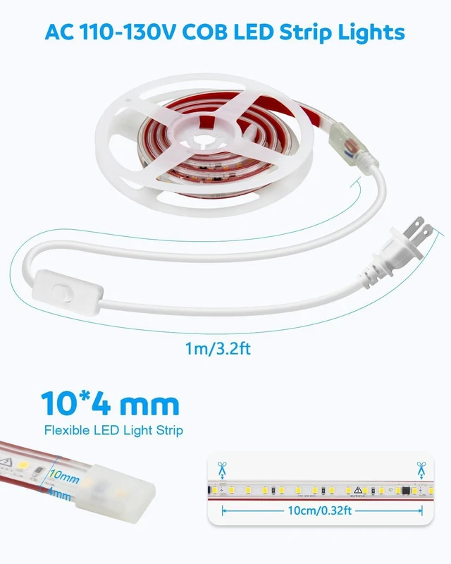 Alt view image 6 of 7 - 36 Inch Under Cabinet Lighting Plug in Self-Adhesive 110V-120V