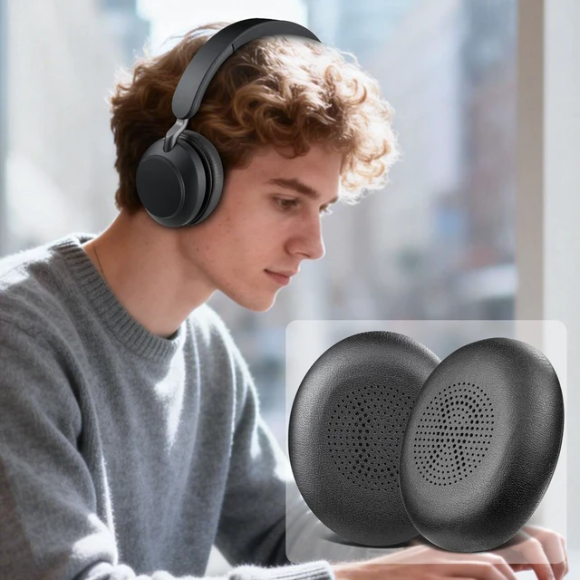 Alt view image 5 of 7 - Ear Cushions for Jabra Evolve2 65 Elite 45h - Black