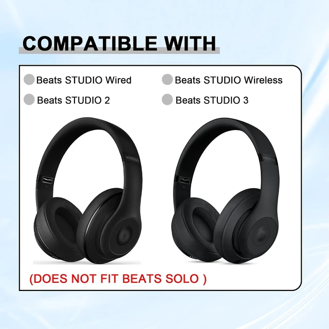 Alt view image 3 of 7 - Replacement Ear Pads for Studio 2 & Studio 3 Wired & Wireless Headphones Ear Cushions Headset Earpads Ear Cups Cover with Soft Protein Leather-White