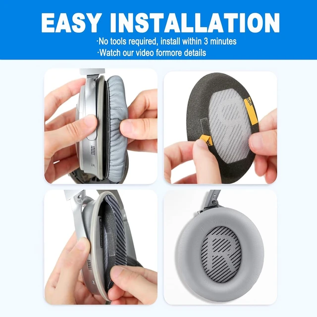 Alt view image 3 of 7 - Replacement Ear Pads for Headphones QC35 QC35 II