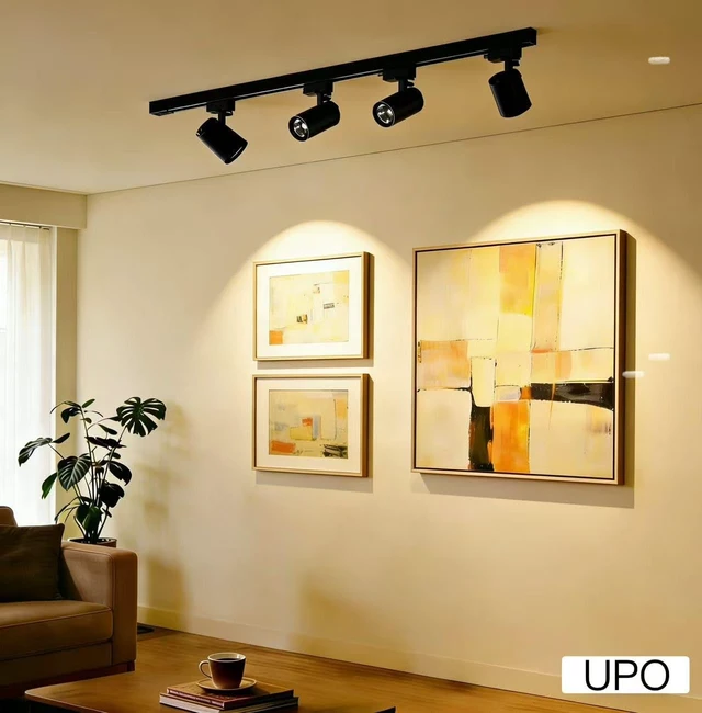 Alt view image 5 of 6 - 4-LED Track Lighting kit 3000 Lumens 4000K Ceiling Spot Lighting for Kitchen Living Room Bedroom Adjustable Track Head Easy Installation LED Bulbs Included Black
