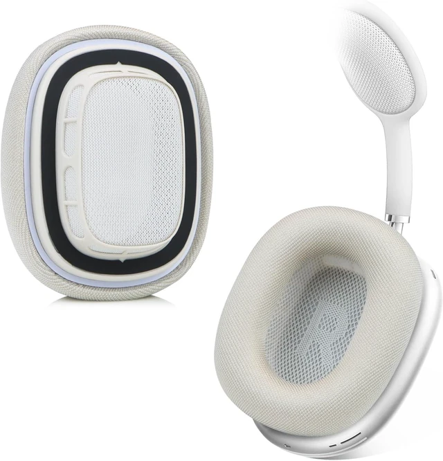 Alt view image 2 of 7 - Upgraded Ear Cushions for AirPods Max Headphones Silica Gel Mesh Fabric Replacement Ear Pads Cover with Memory Foam and Magnet Closer to The Original(Starlight)