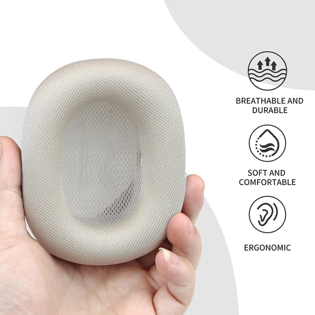 Alt view image 3 of 7 - Upgraded Ear Cushions for AirPods Max Headphones Silica Gel Mesh Fabric Replacement Ear Pads Cover with Memory Foam and Magnet Closer to The Original(Starlight)
