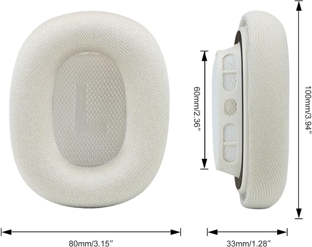 Alt view image 5 of 7 - Upgraded Ear Cushions for AirPods Max Headphones Silica Gel Mesh Fabric Replacement Ear Pads Cover with Memory Foam and Magnet Closer to The Original(Starlight)