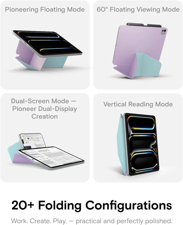 Alt view image 3 of 7 - Dynamic Folio Case for iPad Air 11 M4/M3/M2 & 10.9 Inch 5th 4th Gen