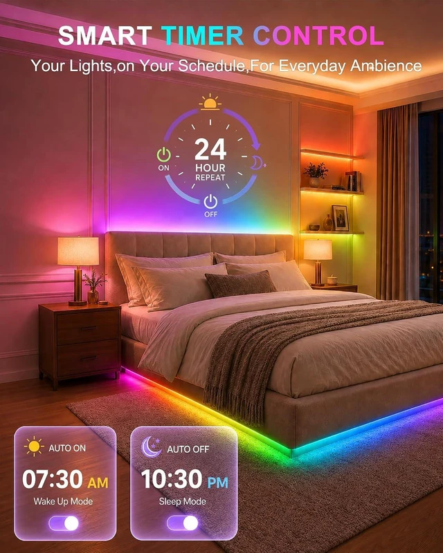 Alt view image 5 of 7 - LED Strip Lights 100FT Smart IC RGB Lights for Bedroom Segmented DIY