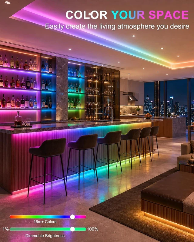 Alt view image 6 of 7 - LED Strip Lights 100FT Smart IC RGB Lights for Bedroom Segmented DIY