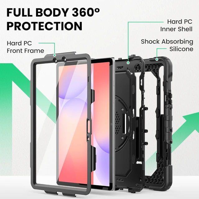 Alt view image 5 of 7 - Case for Galaxy Tab S10 Lite/S10 FE/S9 FE/S9 5G Black