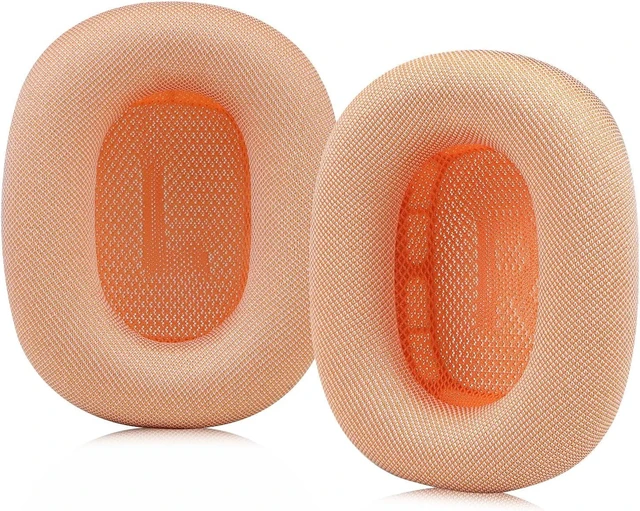 Main image of Upgraded Ear Cushions for AirPods Max Headphones Silica Gel Mesh Fabric Replacement Ear Pads Cover with Memory Foam and Magnet Closer to The Original(Orange)