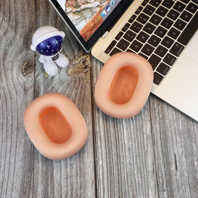Alt view image 7 of 7 - Upgraded Ear Cushions for AirPods Max Headphones Silica Gel Mesh Fabric Replacement Ear Pads Cover with Memory Foam and Magnet Closer to The Original(Orange)