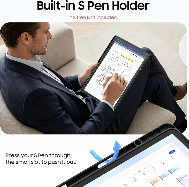 Alt view image 5 of 7 - Fintie Clear Rotating Case for Galaxy Tab S12 Plus 12.6 Inch 2026