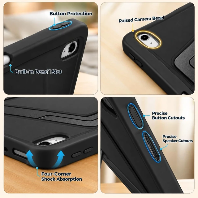 Alt view image 5 of 7 - Case for iPad A16 11-inch & 11th/10th Generation 10.9-inch Black