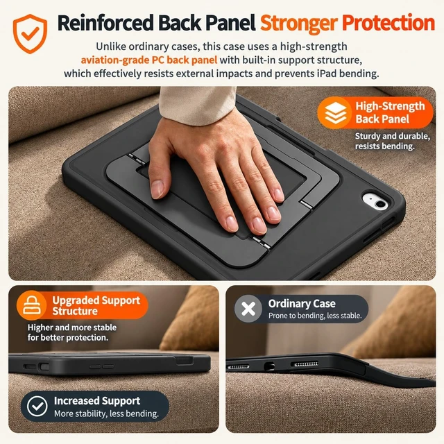Alt view image 6 of 7 - Case for iPad A16 11-inch & 11th/10th Generation 10.9-inch Black