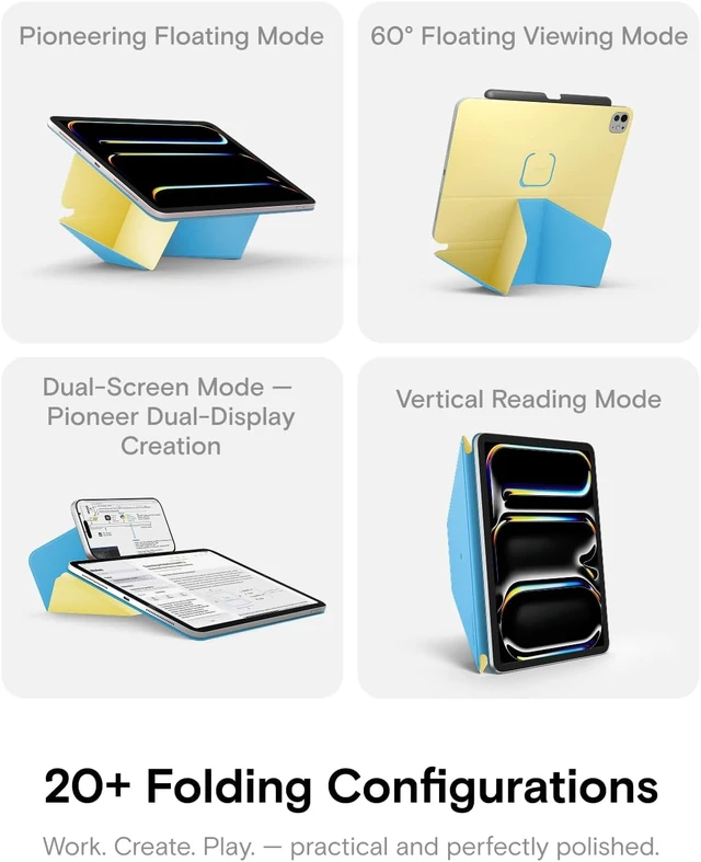 Alt view image 3 of 7 - Dynamic Folio Case for iPad Air 11M4/M3/M2 & 10.9 Inch 5th 4th Gen