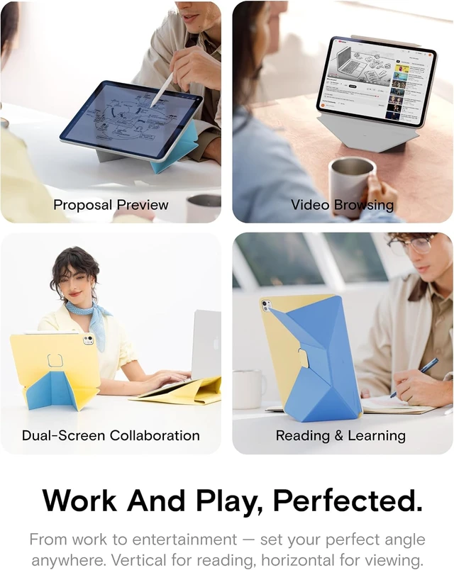 Alt view image 5 of 7 - Dynamic Folio Case for iPad Air 11M4/M3/M2 & 10.9 Inch 5th 4th Gen