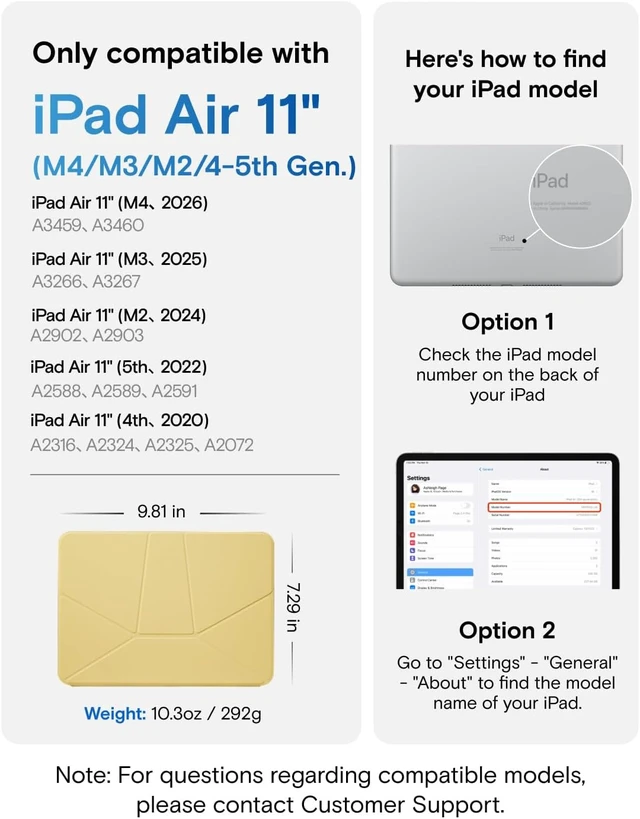 Alt view image 2 of 7 - Dynamic Folio Case for iPad Air 11M4/M3/M2 & 10.9 Inch 5th 4th Gen