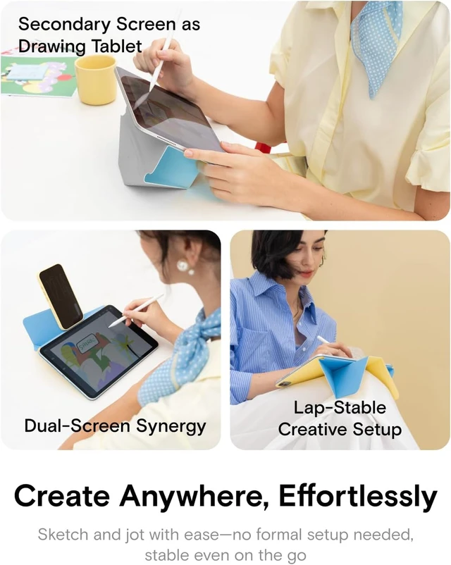 Alt view image 6 of 7 - Dynamic Folio Case for iPad Air 11M4/M3/M2 & 10.9 Inch 5th 4th Gen