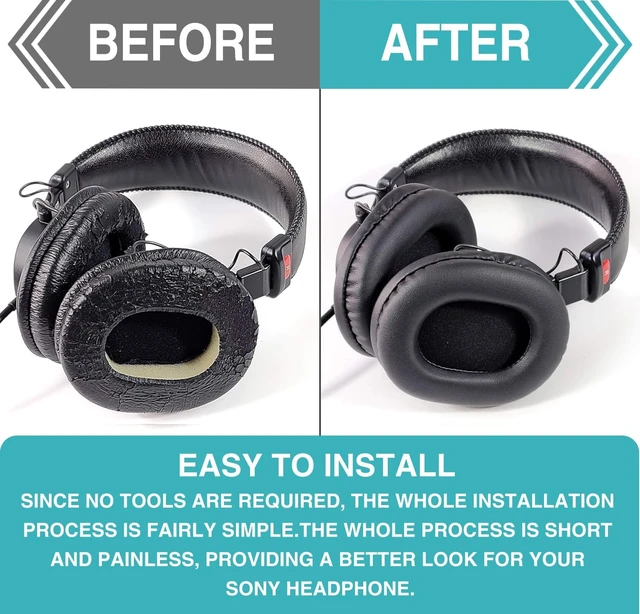 Alt view image 5 of 7 - Replacement Ear Pads for MDR-7506 Headphones Replacement Pads Also Fits MDR-V6 MDR-CD900ST Earpads Cushions with Soft Leather Memory Foam