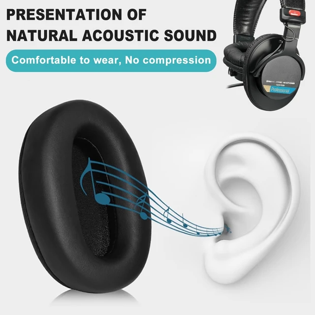 Alt view image 6 of 7 - Replacement Ear Pads for MDR-7506 Headphones Replacement Pads Also Fits MDR-V6 MDR-CD900ST Earpads Cushions with Soft Leather Memory Foam