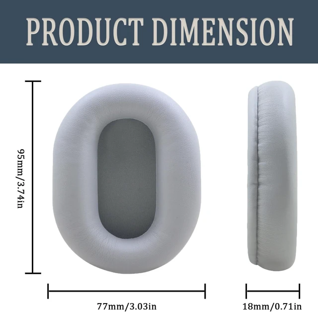 Alt view image 3 of 7 - Replacement Ear Pads Cushions for WH-CH710N WH-CH720N Headphones Earpads Cover Headphone Repair Parts-Grey