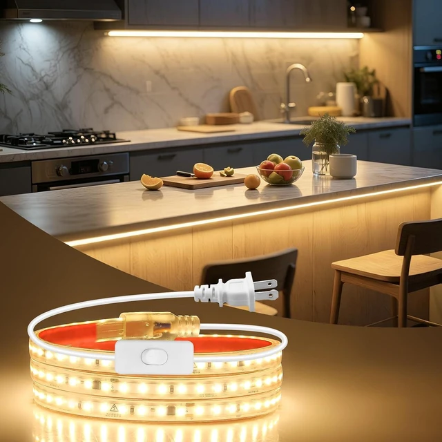 Main image of 120V Under Cabinet Strip Lighting Plug in 36in Waterproof IP67 for Kitchen