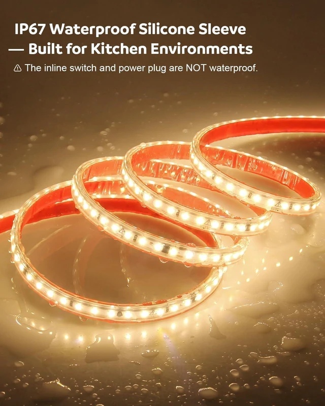 Alt view image 3 of 7 - 120V Under Cabinet Strip Lighting Plug in 36in Waterproof IP67 for Kitchen