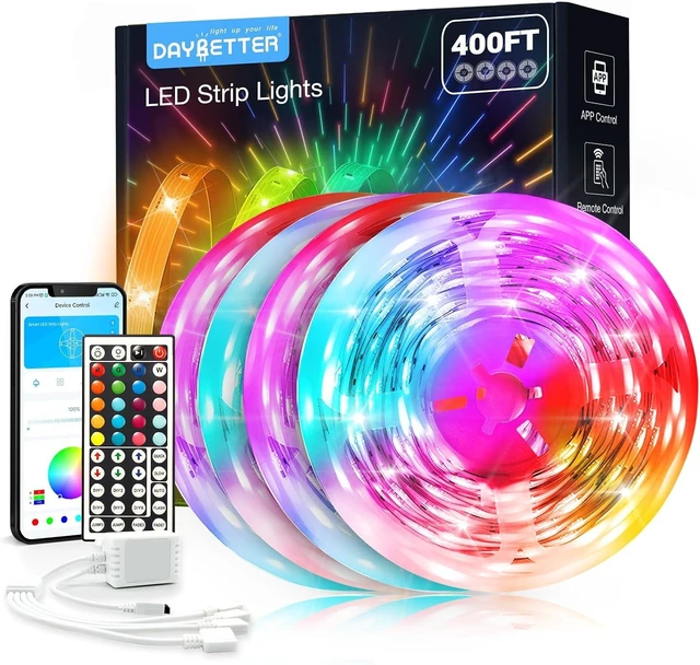 Main image of Led Strip Lights 400 ft (4 Rolls of 100 ft) Smart Led Light Strips with Remote and App Control RGB Music Sync Color Changing Led Lights for Bedroom Kitchen Party Home Decor